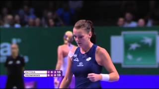 Agnieszka Radwanska 2015 WTA Finals Hot Shot  Final [upl. by Llenil]