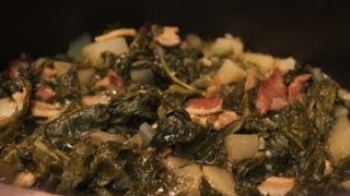 Southern Turnip Greens Recipe  I Heart Recipes [upl. by Anahsit]