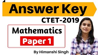 CTET2019 Answer Key  Paper01 Mathematics [upl. by Norty933]