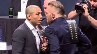 UFC 194 Jose Aldo vs Conor McGregor Staredown [upl. by Rurik]