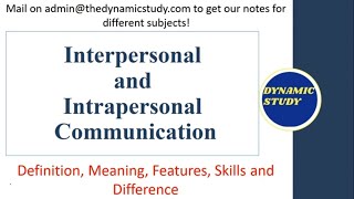 Interpersonal and Intrapersonal Communication [upl. by Auvil]