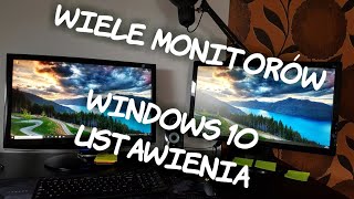 Ustawienia ekranu domyślnego Windows 10 Wiele monitorów  kolejność układ [upl. by Sorodoeht433]