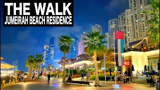 THE WALK at Jumeirah Beach Residence Complete Night Walk  4K  Dubai Tourist Attraction [upl. by Raddatz74]