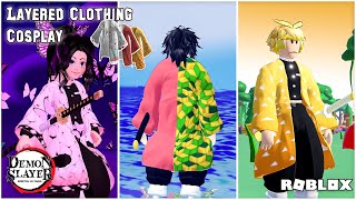 Roblox DemonSlayer Cosplays Layered Clothing GIYU SHINOBU ZENITSU [upl. by Ollehto]