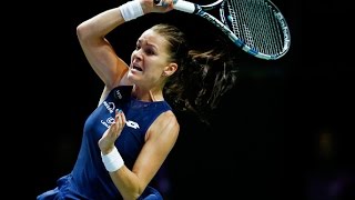 Agnieszka Radwanska vs Simona Halep  2015 WTA Finals Highlights [upl. by Sorce]