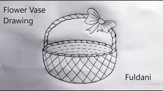 Fuldani Easy Drawing  Draw a Flower Pot  Flower vase Art [upl. by Aleina]