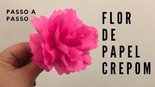 Flor de papel crepom FÁCIL [upl. by Tawsha]