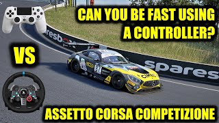 What is it Like Playing Assetto Corsa Competizione on Controller vs a Wheel [upl. by Odnesor]