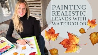 HOW TO Paint REALISTIC Fall Leaves in Watercolor [upl. by Temp679]