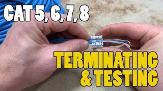 TerminatingTesting Network Cables  CAT 3 CAT5 CAT6 CAT 7 CAT 8 [upl. by Michell]