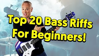 Top 20 MUST KNOW Bass Riffs For Beginners tabs amp tutorial [upl. by Giffy]