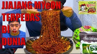 TRAGIS  MUKBANG 7 PACKS SAMYANG JJAJANG  BLACKBEAN NOODLE CHALLENGE  CHOCOMORY [upl. by Eusoj]