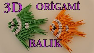 3D Origami Balık Yapımı  3D Origami Fish [upl. by Vardon]