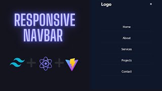 Responsive Tailwind CSS Navbar  React  Vite [upl. by Kopple]