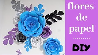 COMO HACER FLORES GIGANTES DE PAPEL EN 5 MINUTOS FÁCIL DIY [upl. by Neelyar626]