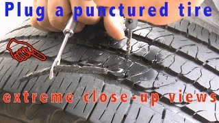 How To Plug a Car Tire  Tire Repair  HazardSports [upl. by Sisenej743]