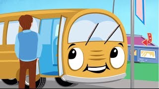 Wheels on the Bus Go Round and Round Lyrics Kids Club Songs [upl. by Essam489]