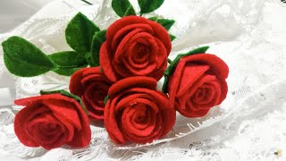 Como hacer flores de tela Rosas Super faciles y rapidas  DIY Manualidades 89 [upl. by Ev]