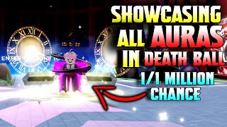 showcasing ALL AURAS in roblox Death Ball [upl. by Assenev883]