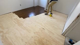 DIY plywood floor install [upl. by Theo]