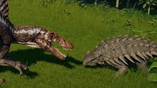 Jurassic World Evolution  Carnotaurus vs Spinosaurus 1080p 60FPS [upl. by Caine]