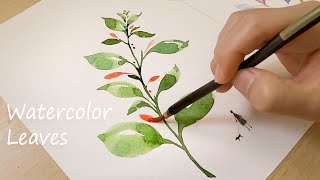 Simple Leaf Watercolor Painting [upl. by Idnahr316]