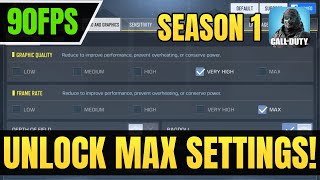 UNLOCK MAX FPS AND GRAPHICS IN COD MOBILE 2023  SEASON 1 [upl. by Kcirrej]