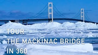 Tour the Mackinac Bridge in 360° Degree Video During the Winter Season [upl. by Anura752]