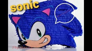 Piñata sonic Como hacer una piñata de sonic [upl. by Dahsraf866]