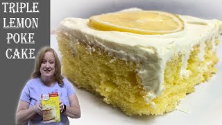 THE BEST TRIPLE LEMON POKE CAKE [upl. by Skolnik]