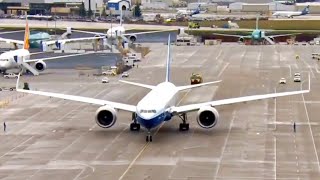 Boeings 777X foldablewing aircraft takes its first flight  Full Replay [upl. by Hartman]