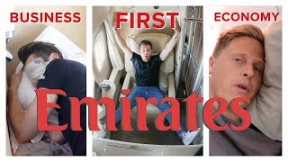 EMIRATES FLIGHT COMPARISON First Class vs Business vs Economy [upl. by Hammond]