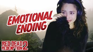 I CRIED Red Dead Redemption 2 Ending REACTION  Valkyrae Plays RDR2 [upl. by Rudich]